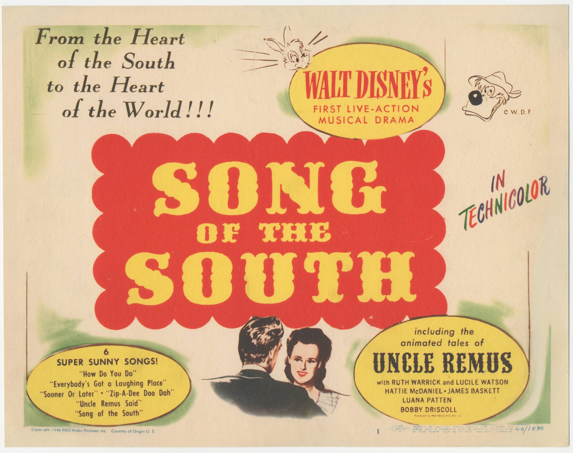 Walt Disney's Song Of The South US Title Lobby Card (1946) - ORIGINAL RELEASE - posterpalace.com