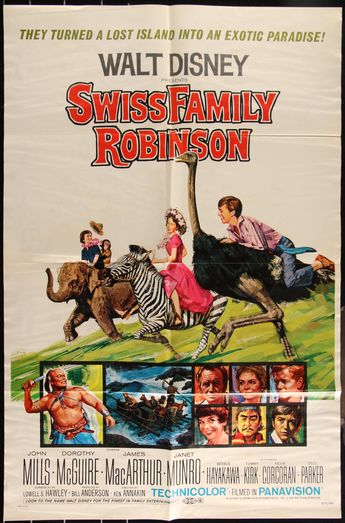 Walt Disney's Swiss Family Robinson Vintage US One Sheet (R 1972 ...