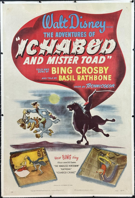 Walt Disney's The Adventures Of Ichabod And Mister Toad US One Sheet Style 1A (1949) - ORIGINAL RELEASE - posterpalace.com