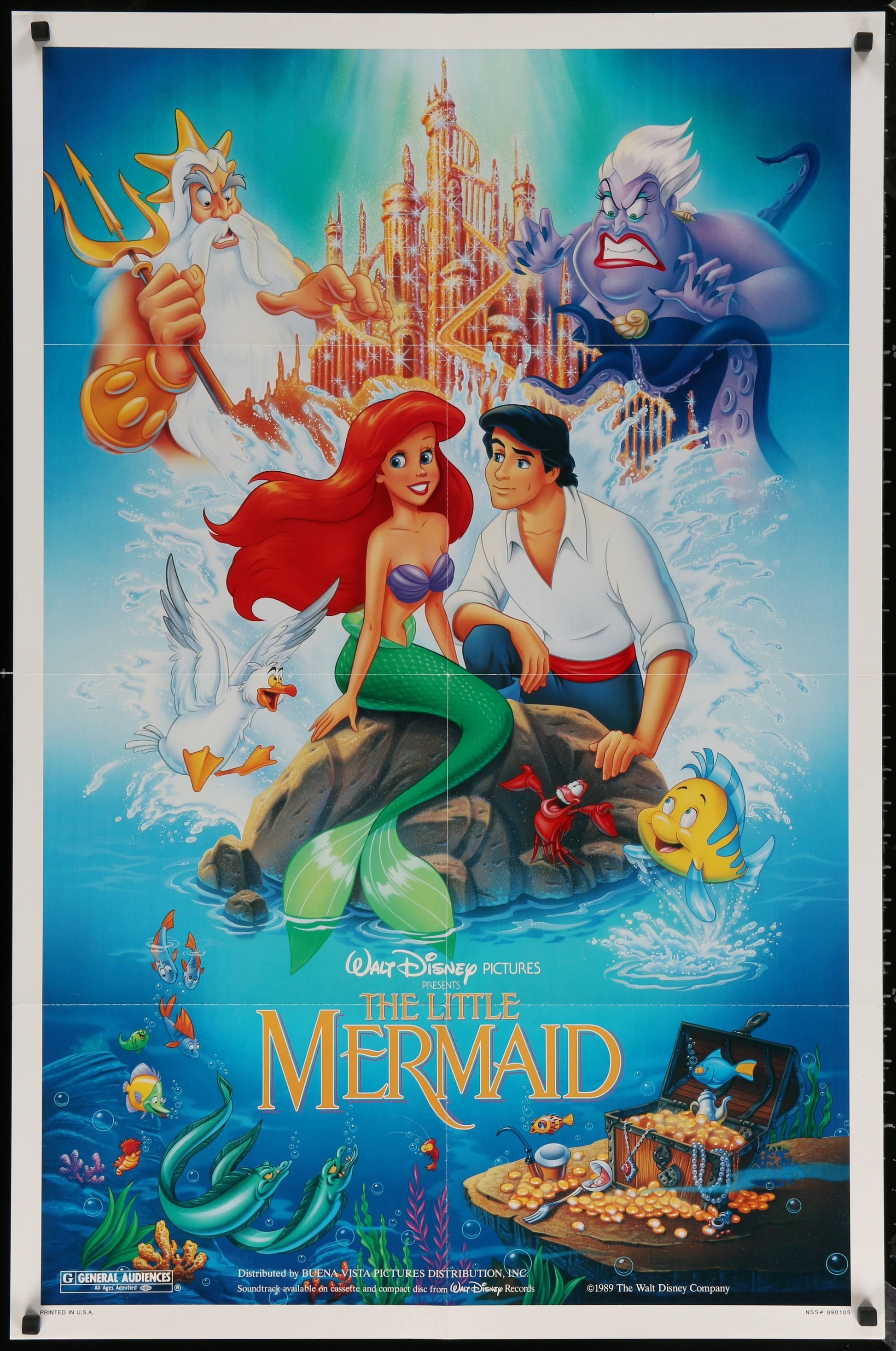 Walt Disney's The Little Mermaid US One Sheet Cast Style (1989) - ORIGINAL RELEASE - posterpalace.com