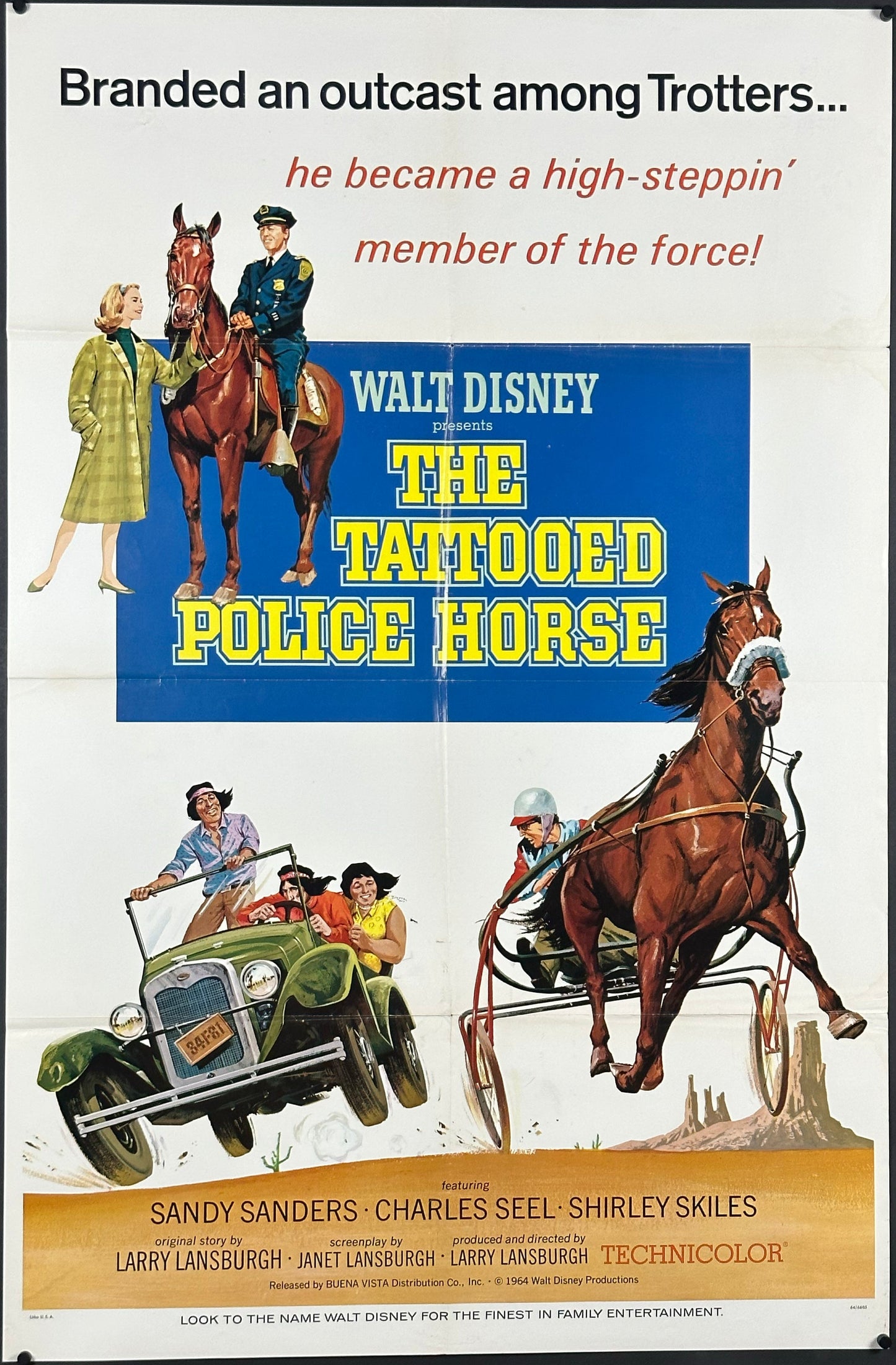 Walt Disney's The Tattooed Police Horse US One Sheet (1964) - ORIGINAL RELEASE - posterpalace.com