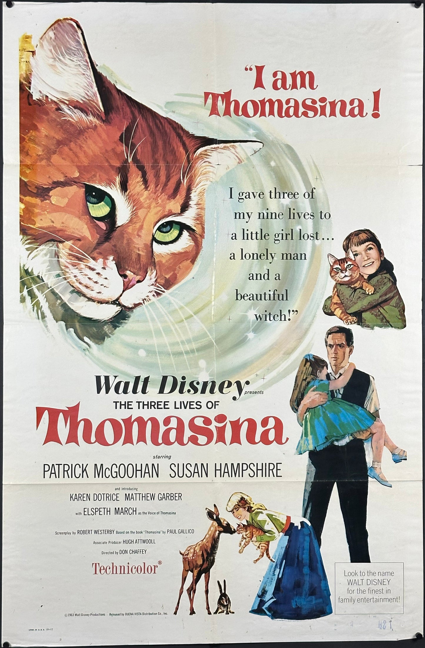 Walt Disney's Thomasina US One Sheet (1963) - ORIGINAL RELEASE - posterpalace.com