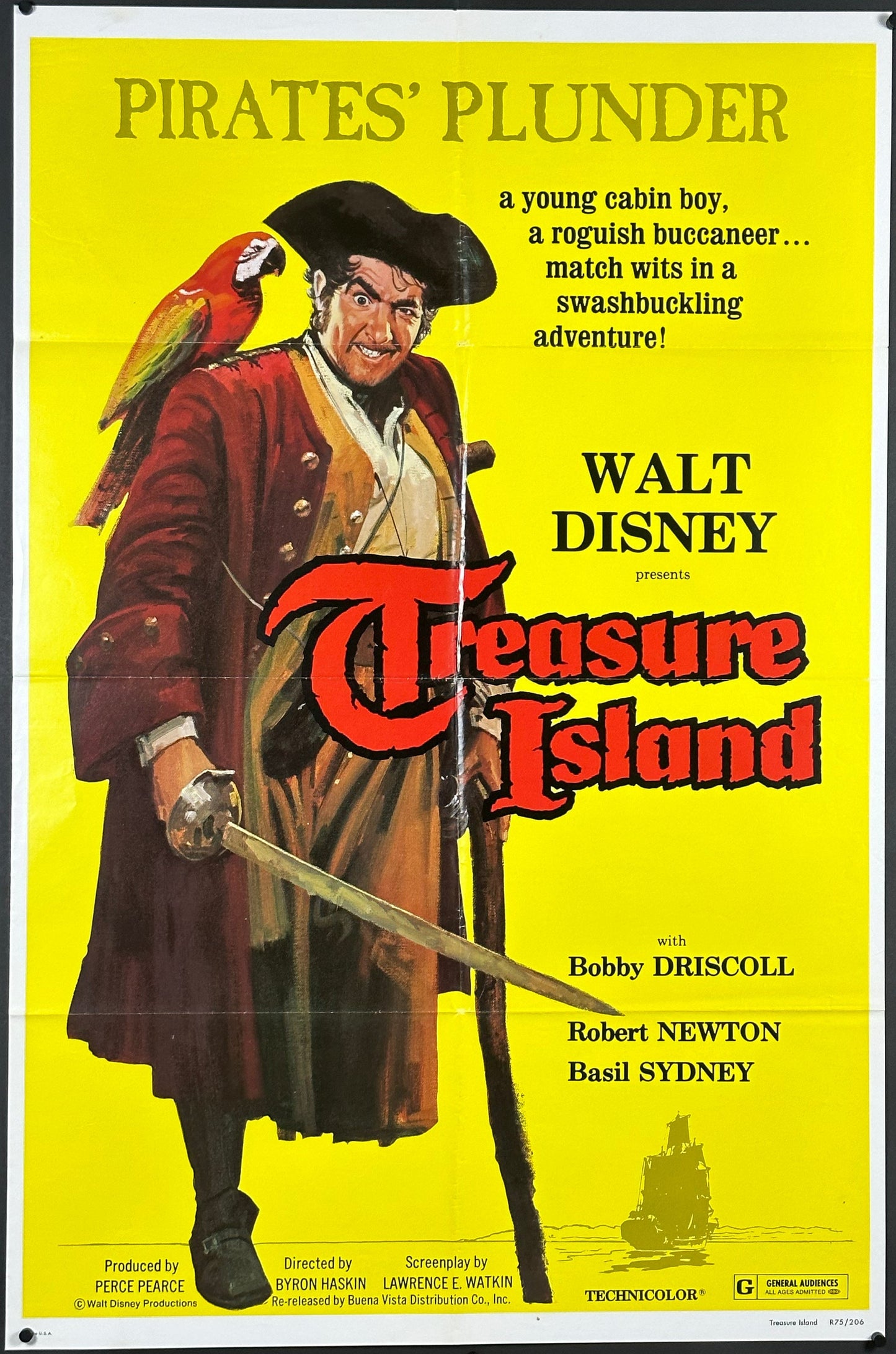 Walt Disney's Treasure Island US One Sheet (R 1975) - posterpalace.com