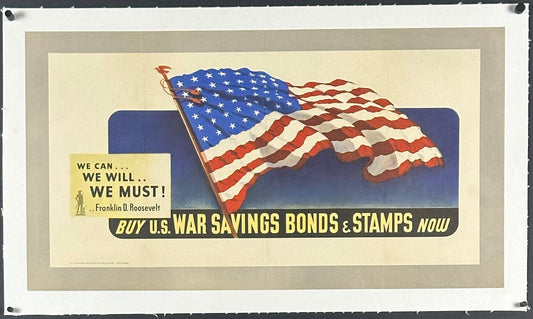 "We Can, We Will, We Must!" Savings Bond WWII Home Front Poster by Caul Paulsen (1942) - posterpalace.com