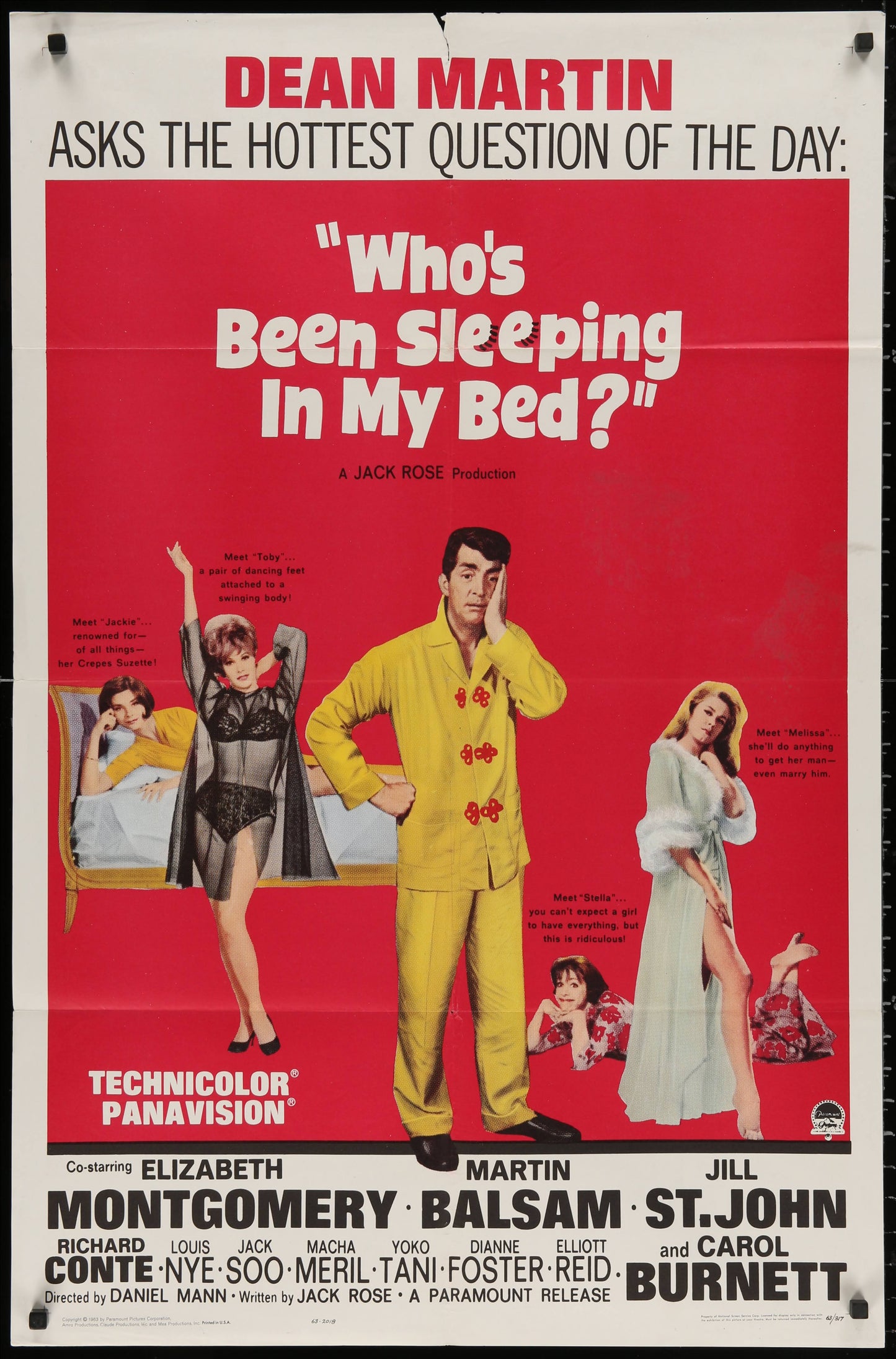 Who's Been Sleeping In My Bed? US One Sheet (1963) - ORIGINAL RELEASE - posterpalace.com